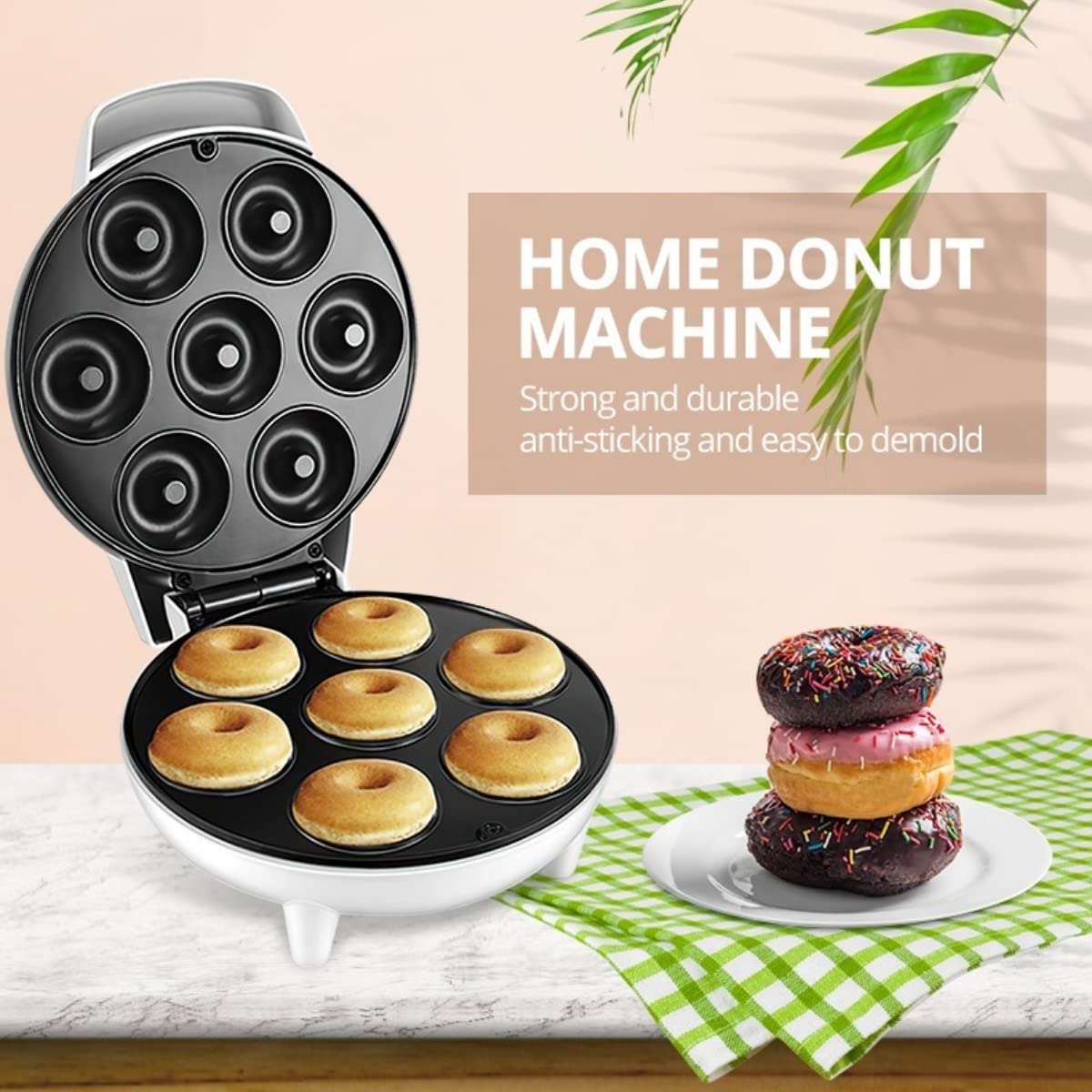 Amazon.com: Mini Donut Machine, Makes 7 Donuts, Non-Stick Donut