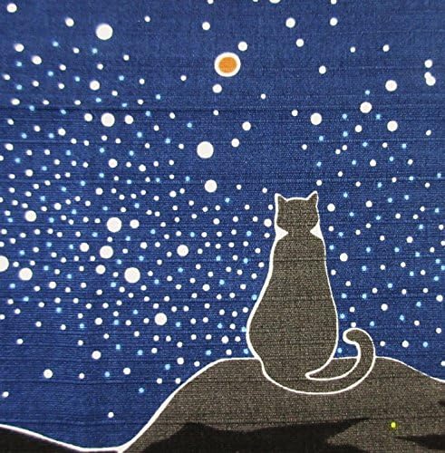 Maeda Senko Furoshiki Wrapping Cloth Milky Way 19 x 19 inches Cat Stars Back To School, Blue - Image 3