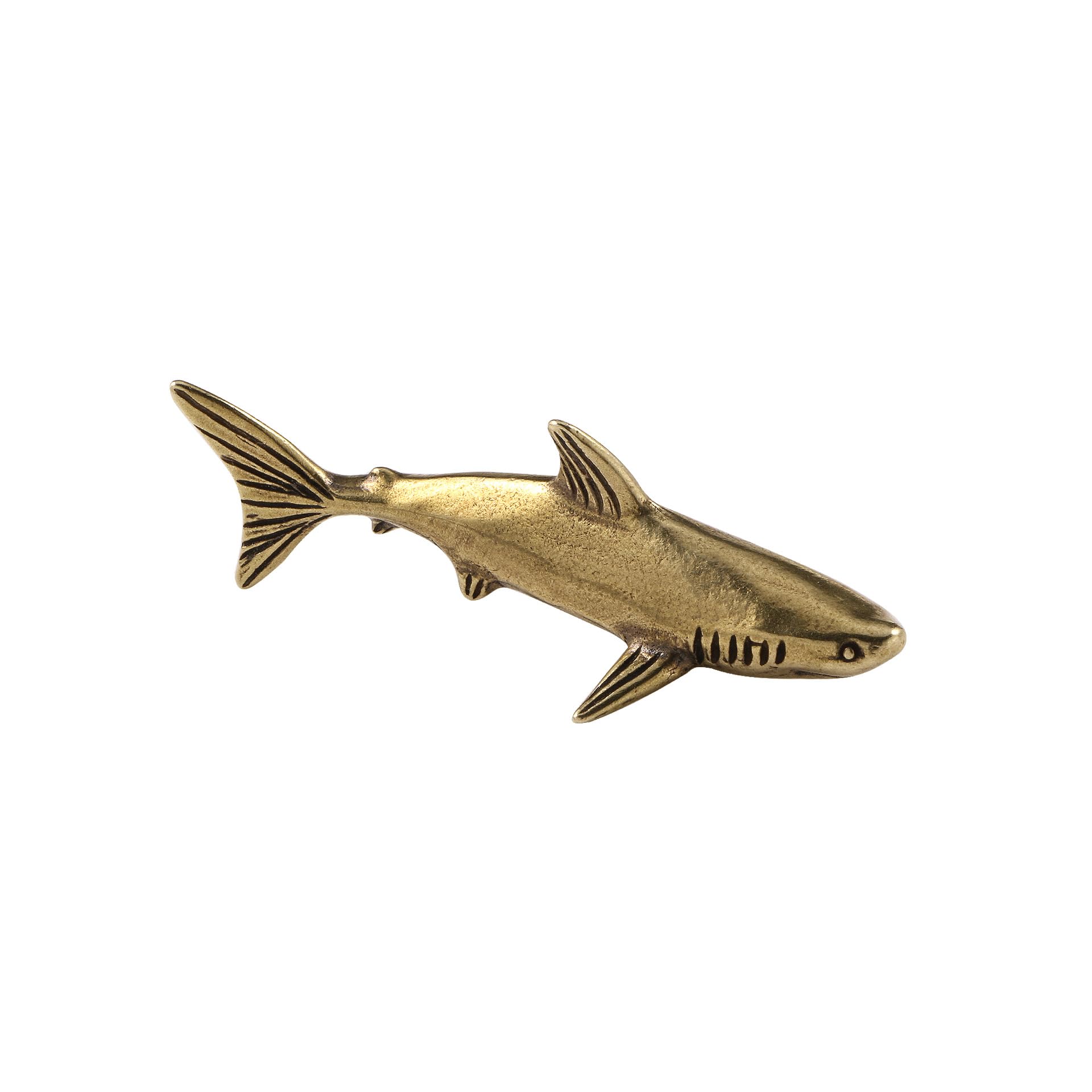NGDFGR Brass Interesting Shark Model Miniature Figurines,Metal Marine Animal Statue Sculpture Desktop Ornament Sand Table Bonsai Micro Landscape Decor Accessories