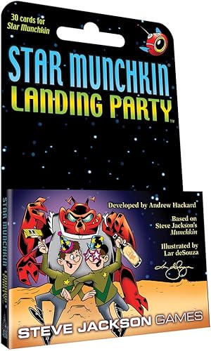 Steve Jackson Games Star Munchkin: Juego de cartas Landing Party (mini-expansión) | 30 cartas | Juego de cartas para adultos, niños y familia |