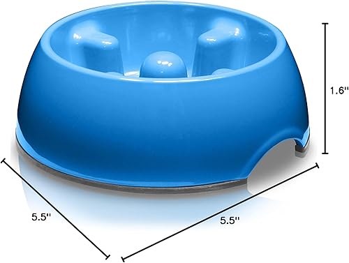 Miniatura 8 de Dogit Go lenta anti-gulping tazón para perro, L, Azul