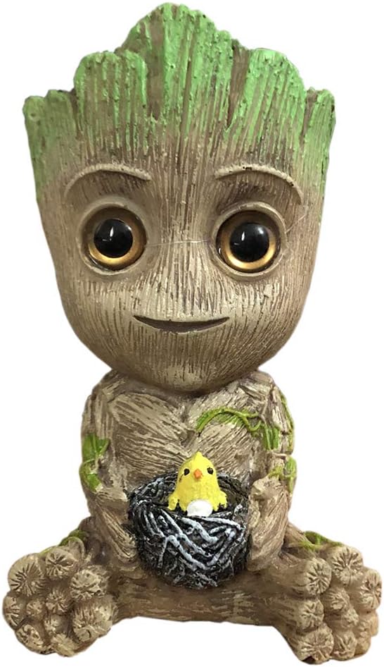 SLOCME Aquarium Air Bubbler Decorations - Resin Groot Crafts for Fish Tank Decor with Air Bubbler Stone