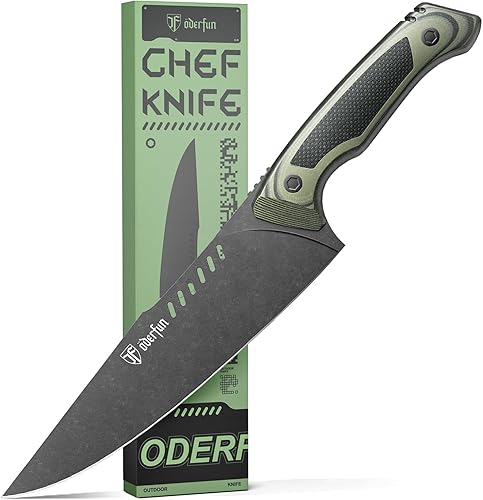 Cuchillo de chef profesional de 8 pulgadas, hoja de acero alemán con mango G10 y construcción de espiga completa, diseño de gyuto de cocina y