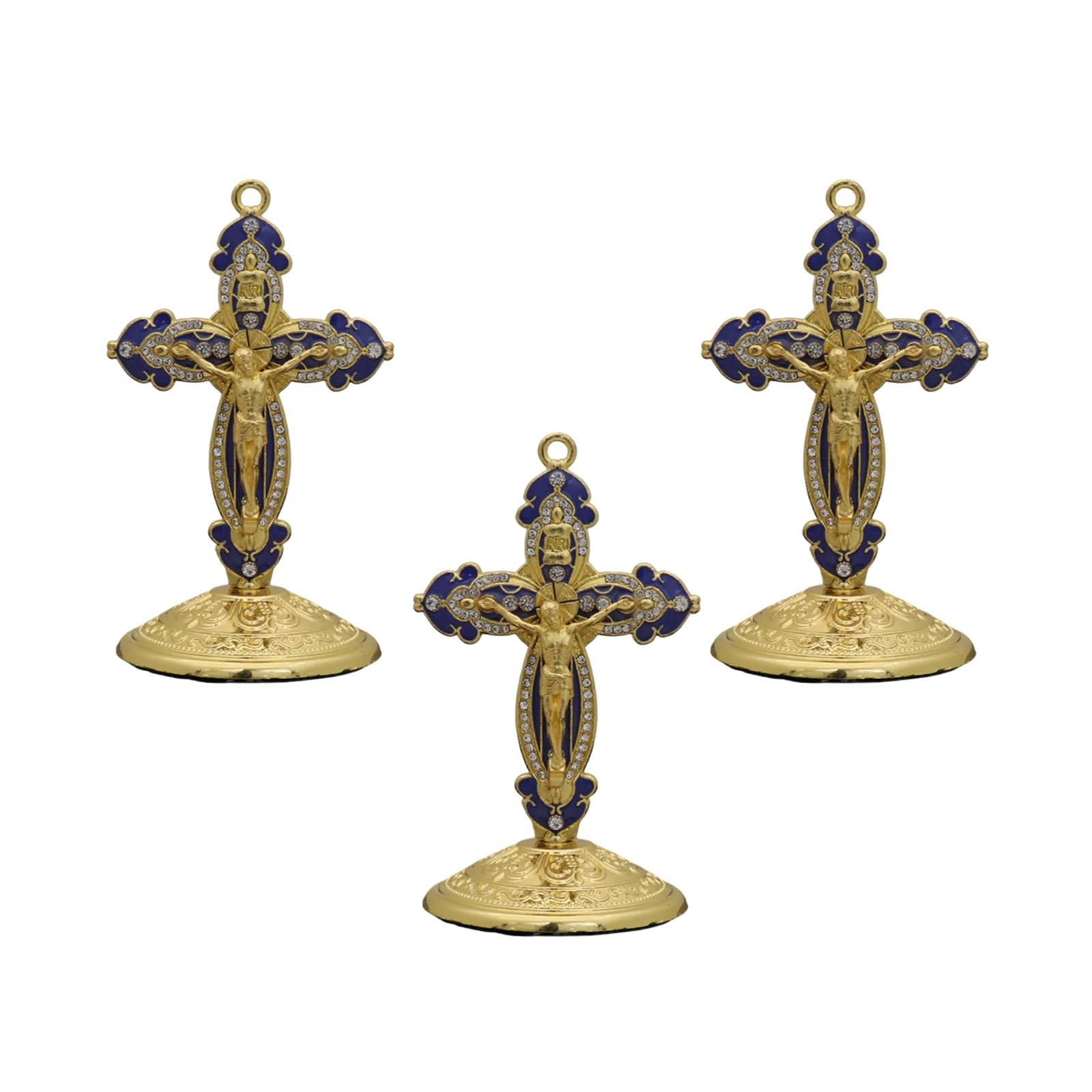 YROHGKPN Religious Enameled Crucifix Ornament for Car Dashboards Desk Vibranted Durability Metal Decoration Crucifix Charm
