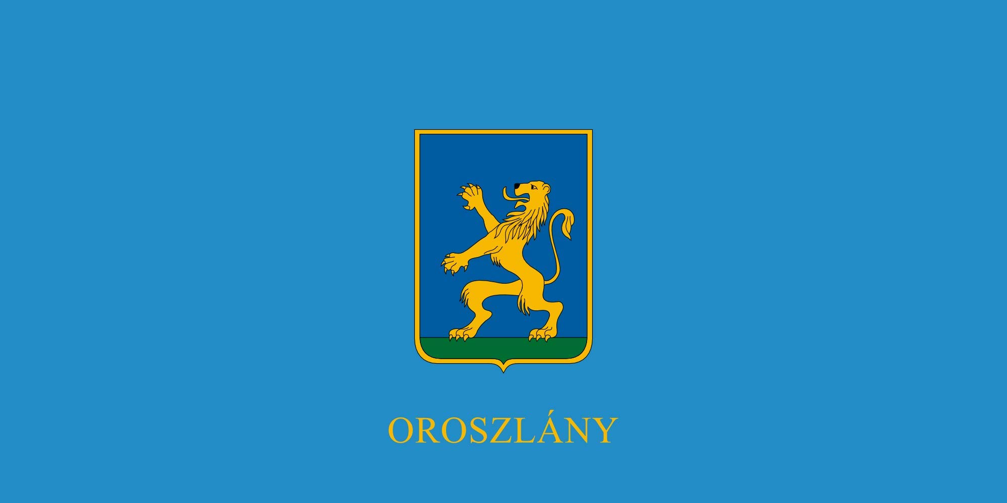 Drapeau Large Oroszlány variant pavillon officiel de la ville hongroise pour mât