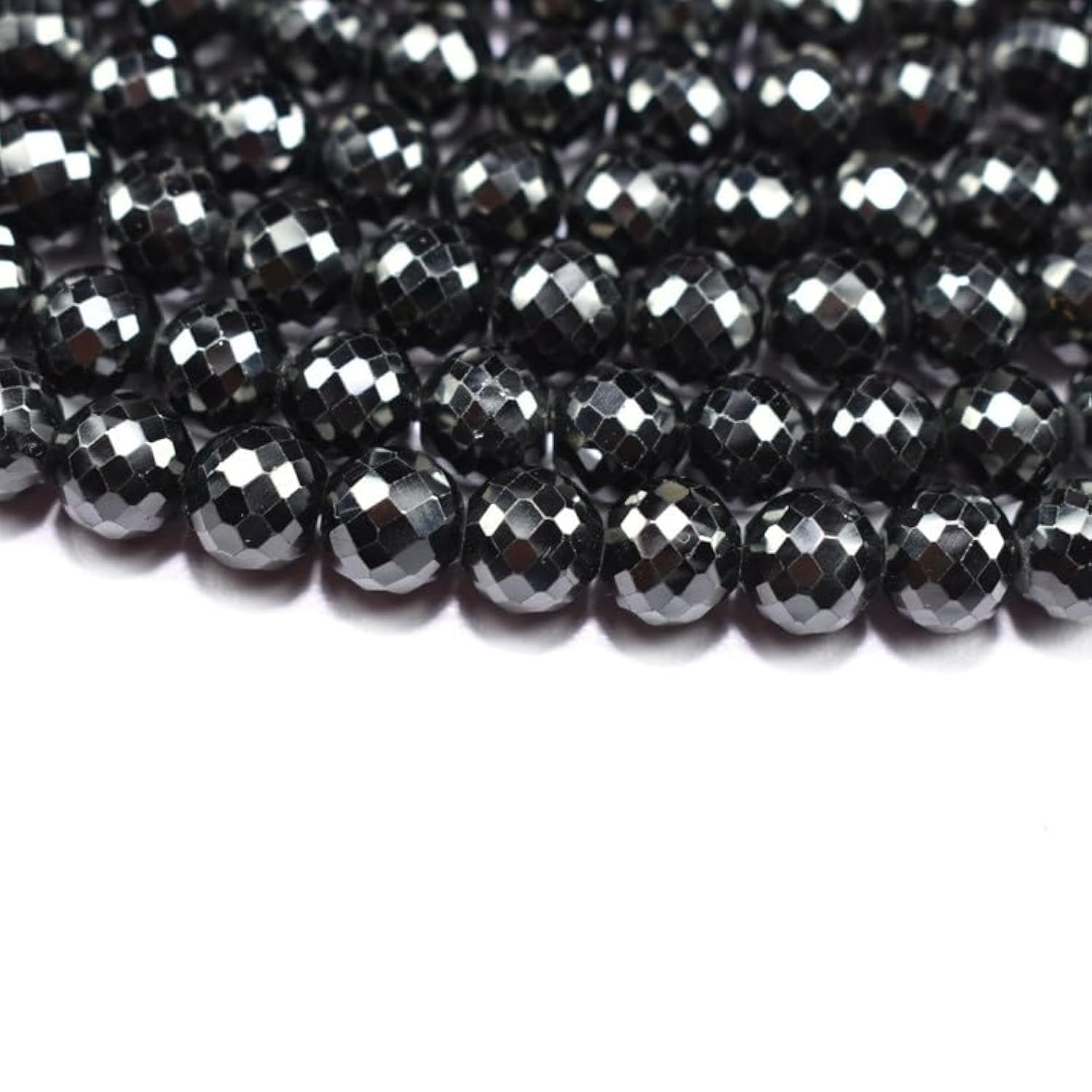 Spinelle noire naturelle perles de 8.5mm pour créer vos bijoux de soirée faits main