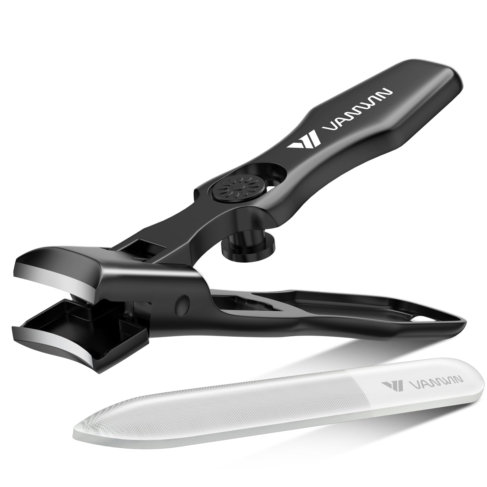 German Nail Clippers for Men Thick Nails, VANWIN Toenail Clippers for Seniors Large Wide Jaw Opening, Heavy Duty No Splash Fingernail Clipper with Safety Lock Nail Clippers with Catcher for Women