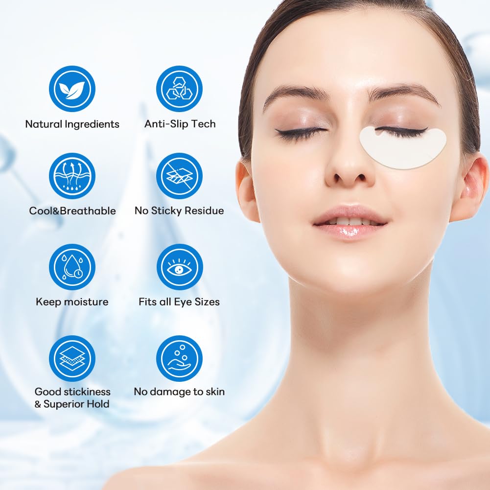 Lunamoon Eye Pads for Eyelash Extension Eyelash Pads U Pads for Eyelash Extension Pad Eyelash Pad Eyelash Colouring Pad Eyelash Lifting Pad Eye Gel Patch for Eyelash Extensions 50 works (U-Blue) - Image 2