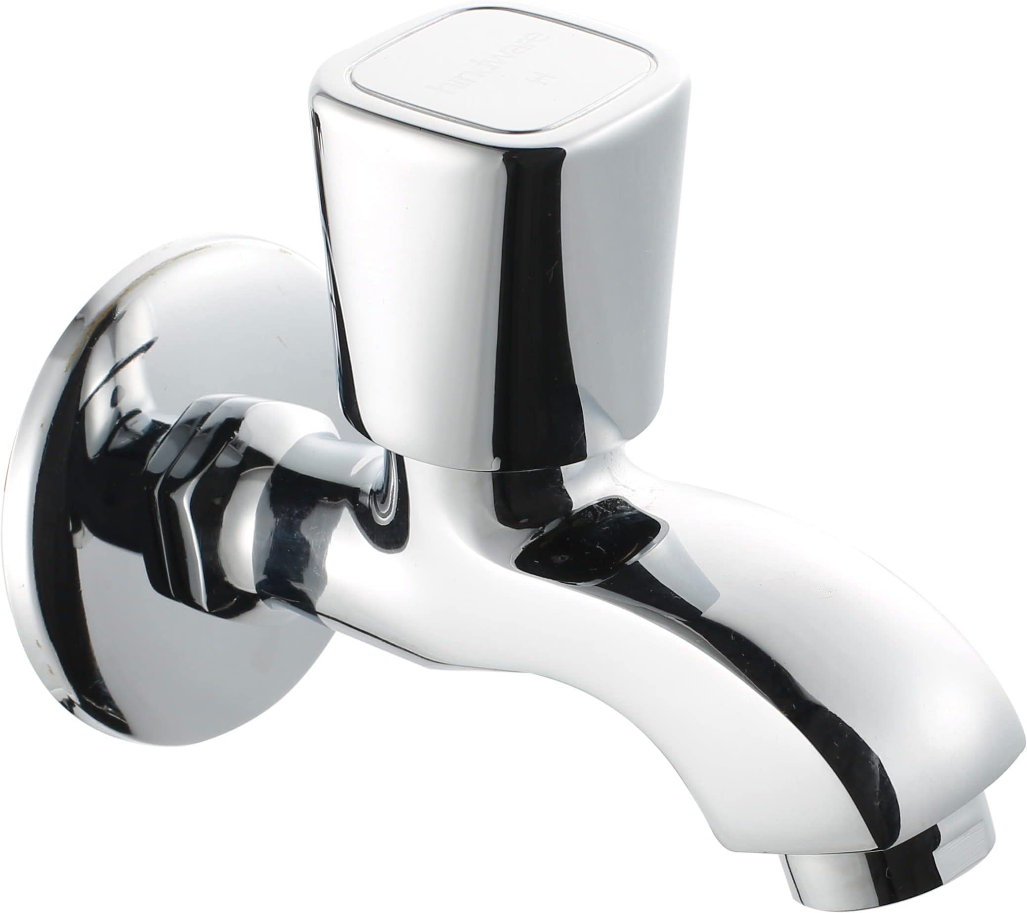 Hindware F740041CP Dove Bib Cock with Wall Flange, Brass with Chrome Finish