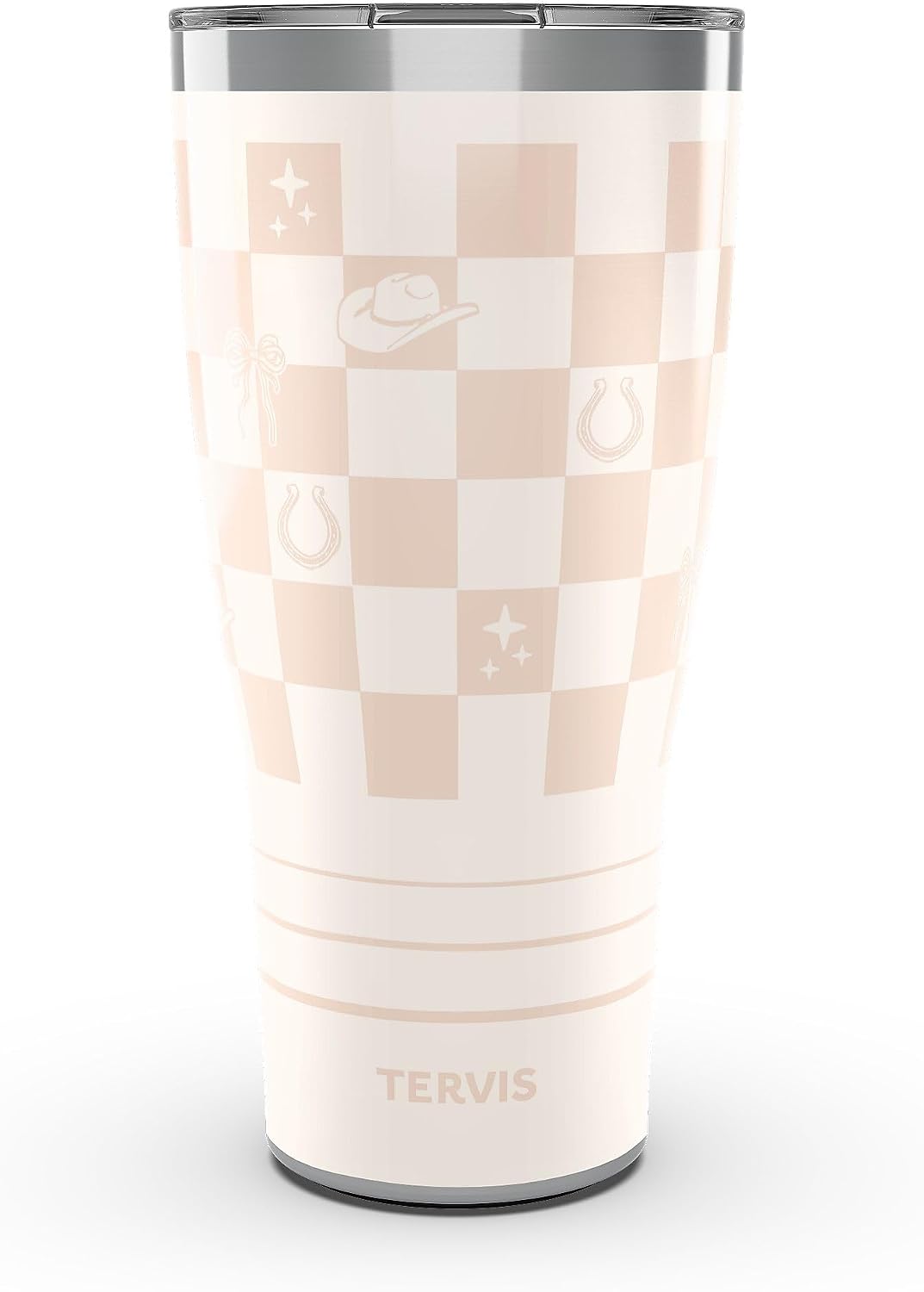 Tervis Traveler Prairie Checks Made in USA Double Walled Insulated Tumbler Travel Cup Keeps Drinks Cold & Hot,