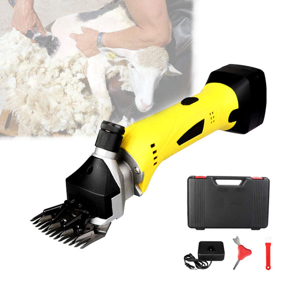 500W Tosapecore Elettrico Professionale, Due Batterie, Ricaricabili, Wireless, per La Rasatura della Lana da Pelliccia in Pecore, Capre, Bovini, Animali da Allevamento,13straightteeth