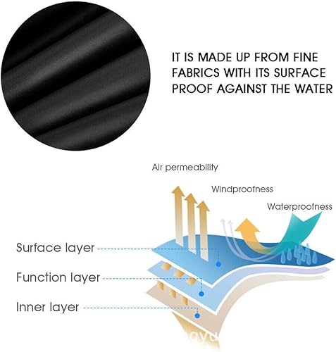 Miniatura 3 de Cubierta para calentador de patio, con cremallera exterior, cubiertas negras para la cabeza del calentador para lámpara de calor de pie,