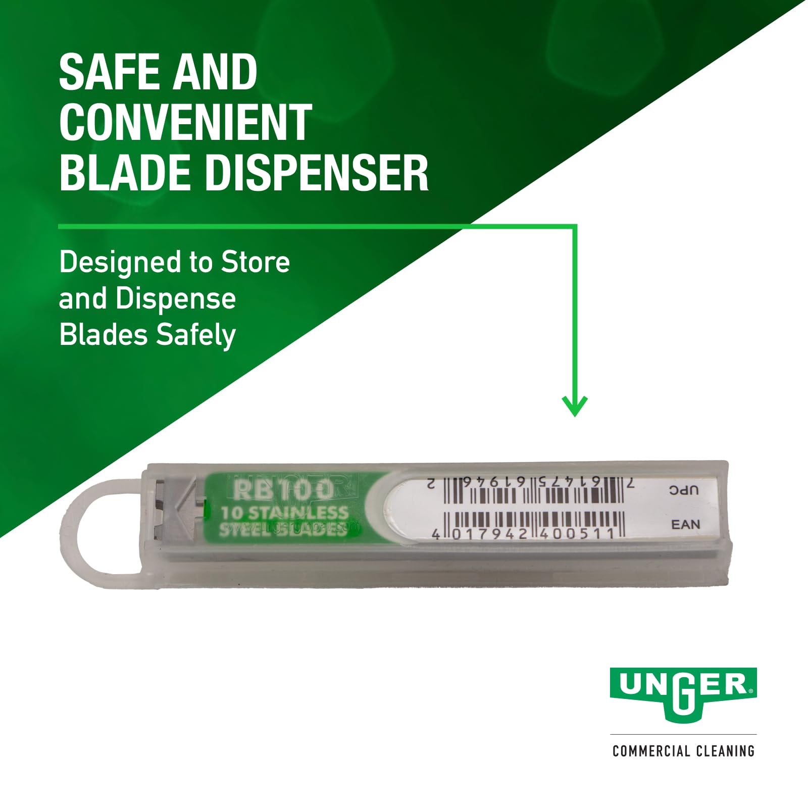 Unger RB100 - Lama di ricambio in acciaio inox, lunghezza 10,2 cm (caso di 100)