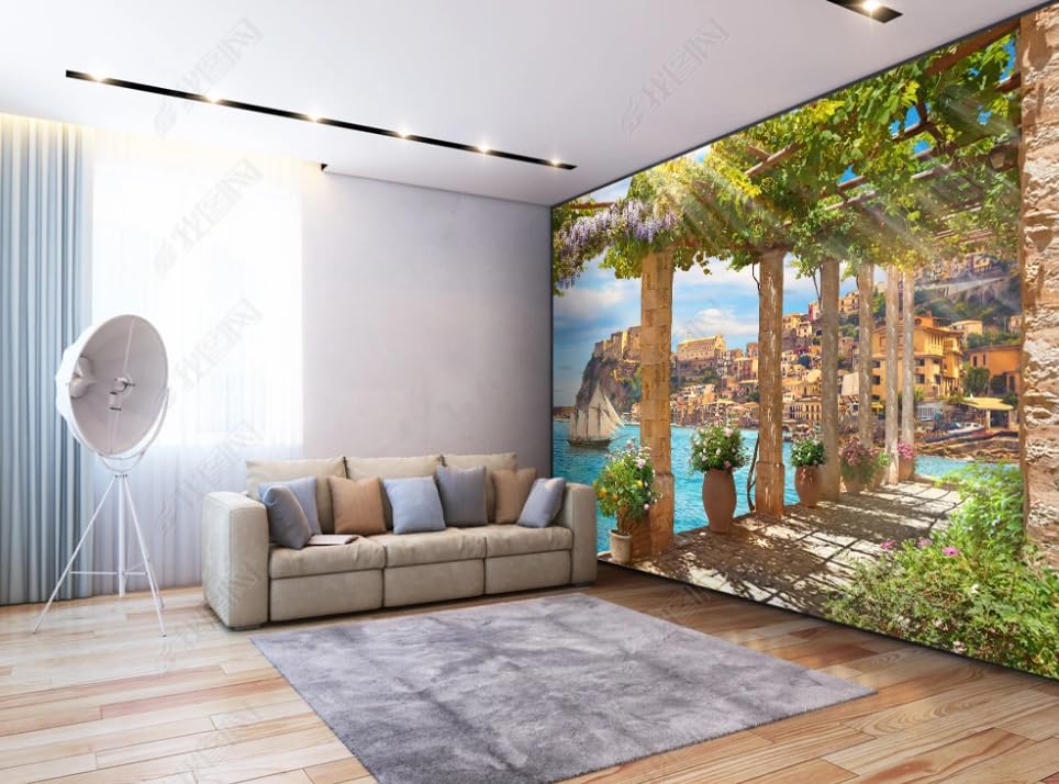Poster géant mural océan intissé pour créer une ambiance évasion et bord de mer dans votre salon