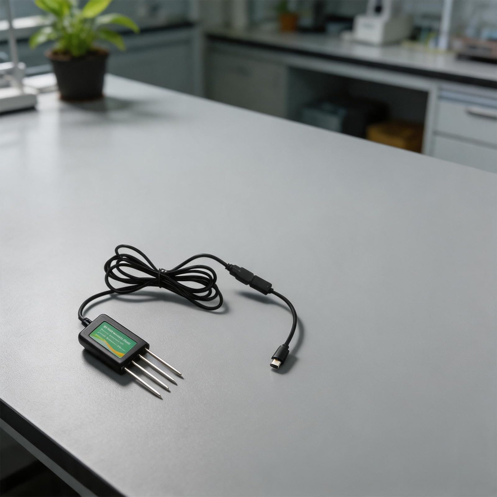 Analizzatore del suolo USB 8 in 1 per misurare NPK, pH, umidità, temperatura e sale, con sonda in acciaio inox