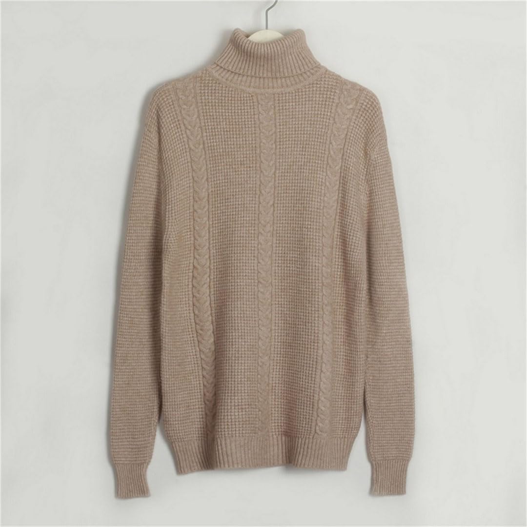 Maglione da donna a collo alto, a maniche lunghe, sottile, intrecciato, per autunno e inverno, casual, lavorato a maglia