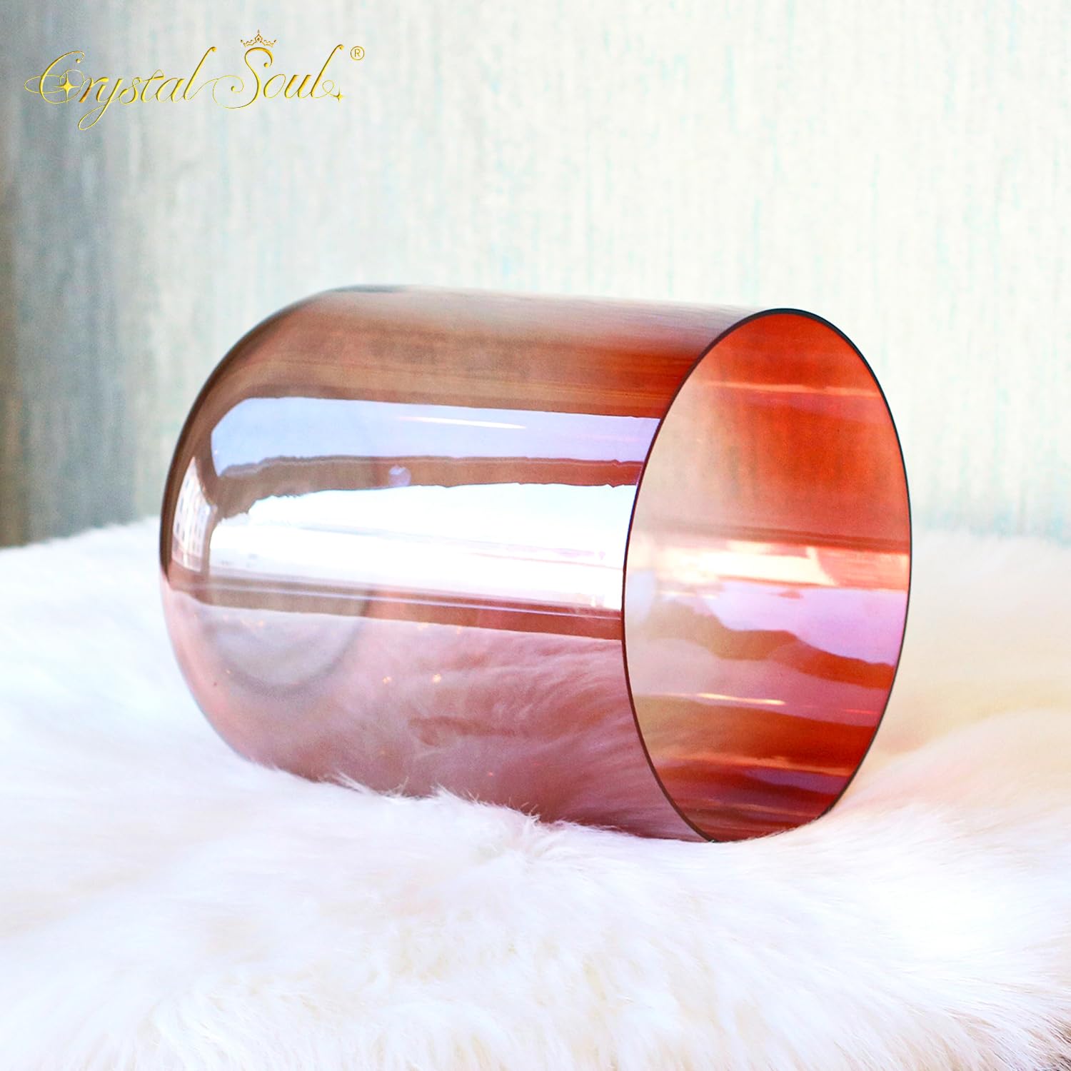Crystal Soul - Campana tibetana in cristallo rosso sfumato, 17,8 cm