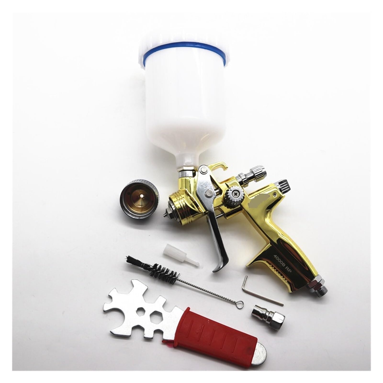 Pistolet Natryskowy 4000B 1,3 Mm Dysza Ze Stali Nierdzewnej Atomizacja Profesjonalny Opryskiwacz Farba Aerograf Do Malowania Samochodu Wysoka Precyzja Atomizacji(Silver RP4000BG)