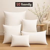 Vista 5 de Foamily Juego de 4 rellenos de almohada 100% algodón, 12 x 12 pulgadas, rellenos de almohada para almohadas decorativas para sofá y cama, relleno