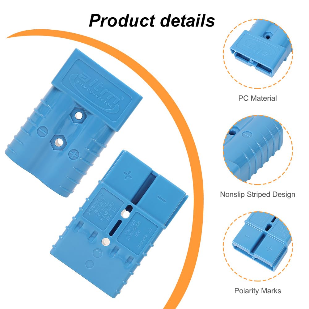 350A Batterieanschluss AWG 2/0 Schnellverbindungsbatterie Modulare Leistungssteckverbinder Schnelltrennung (Blau)