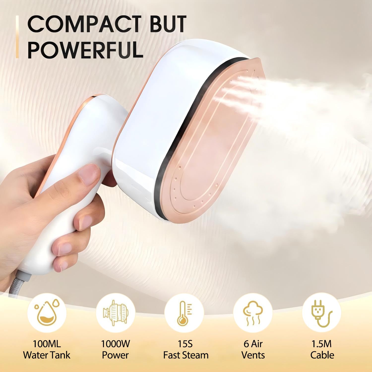 Ferro da Stiro Portatile 1000W 100ml 2 in 1 Vapore Pieghevole per Viaggio