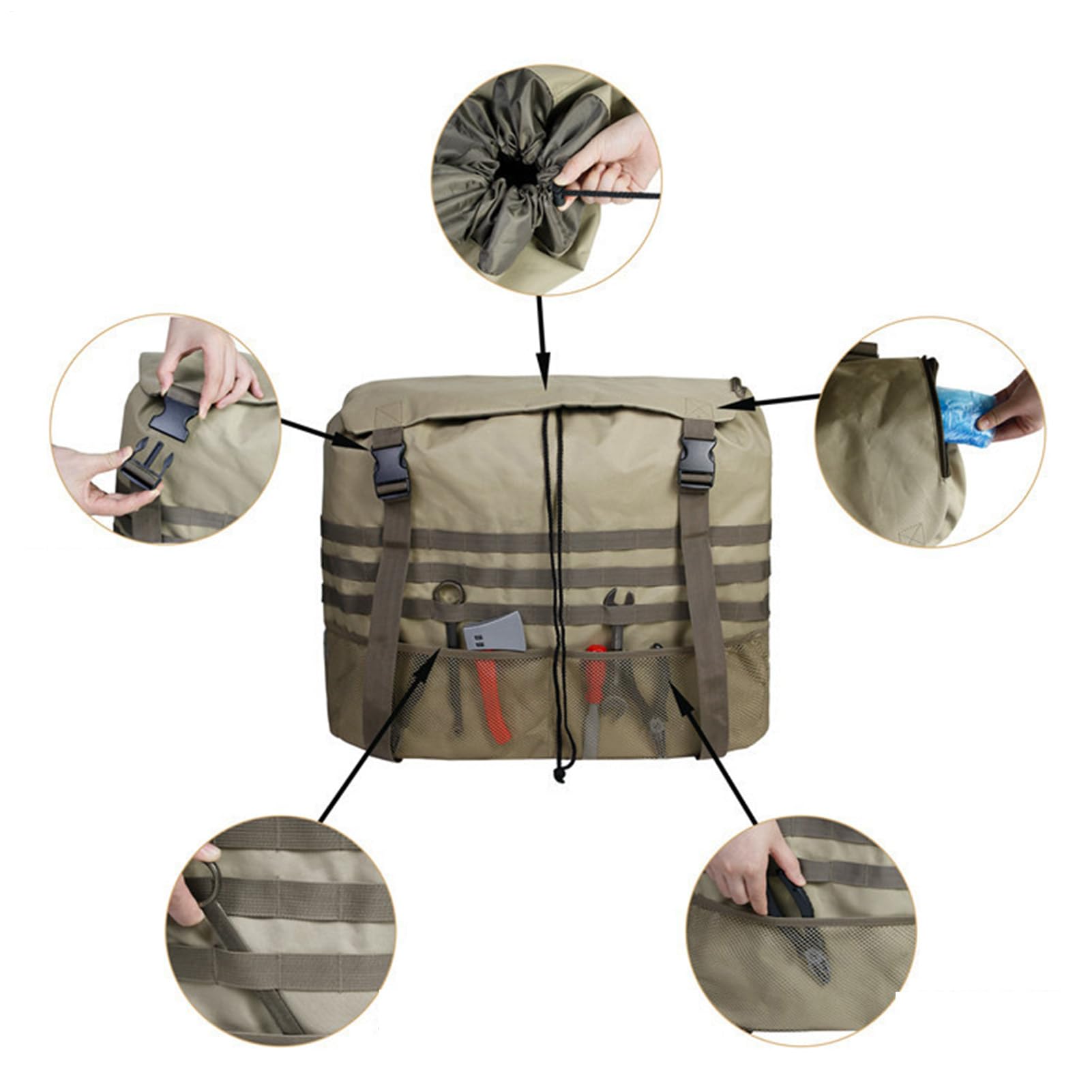 Sac Poubelle pour Hayon Imperméable Anti-UV Grande Capacité
