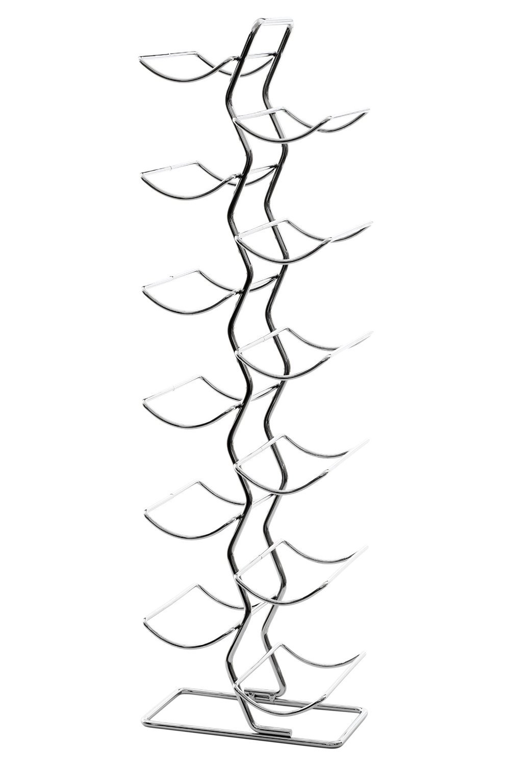 Porte bouteille vigne en métal argenté, vintage Silea - Silea - Wijnrek