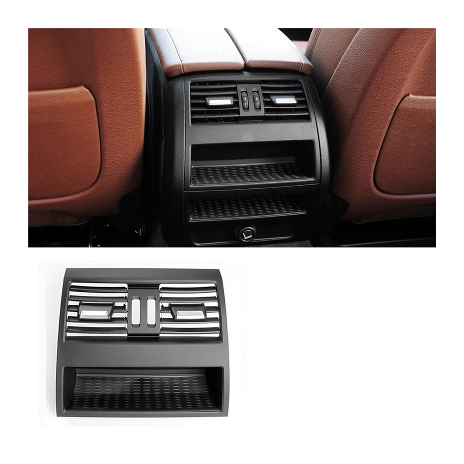 A/C Outlet Air Conditioning Vent Rear Center Console Air Vent Cover Vent Fresh Air Outlet Vents Grille For BMW F10 520D 530d F10 F18 525d 535d 5 Series(A no chrome)