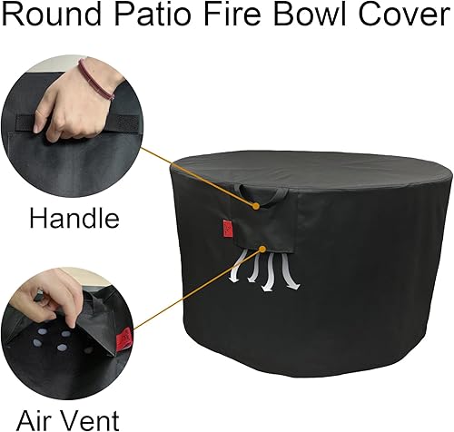 Miniatura 3 de Cubierta redonda para hogueras para exteriores que se adapta a la mayoría de fogatas de 22-30-31 pulgadas, como Gas One, Four Seasons Courtyard,
