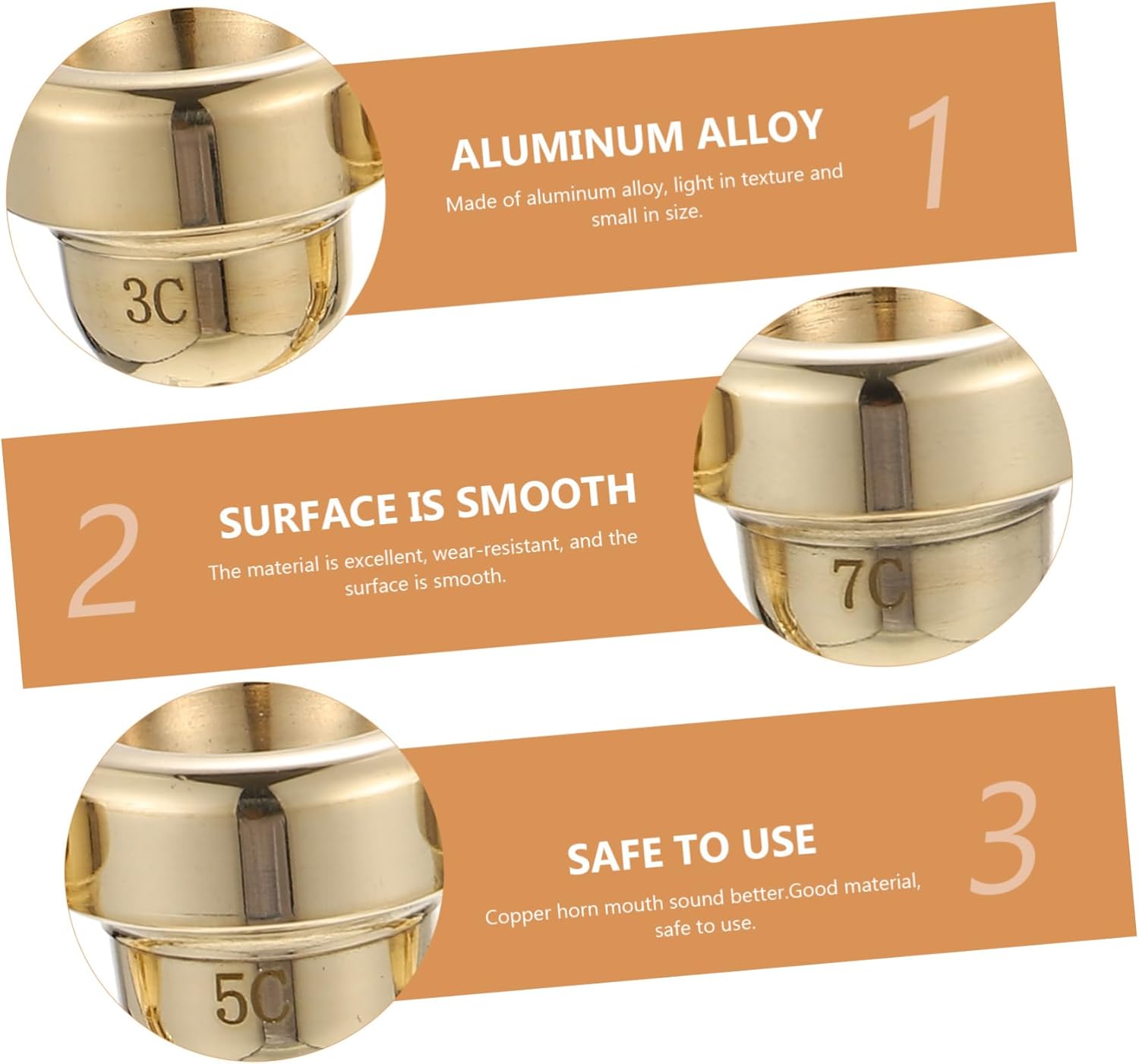 DECHOUS 1set Metal Trumpet Mouthpiece Set Mute for Trumpet Replacement Sordine Part and Easy to Use