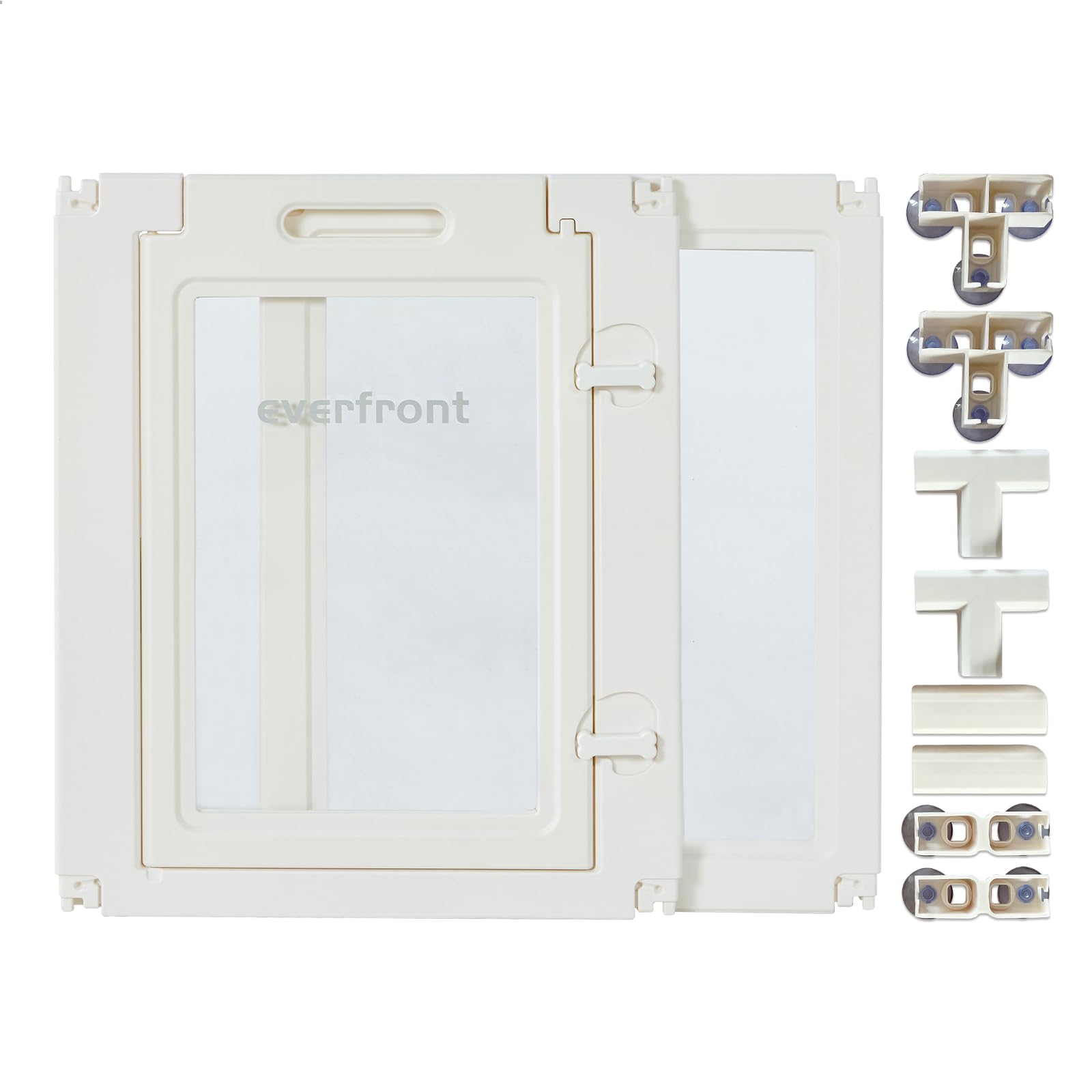 Everfront Clear Acrylic Dog Playpen Indoor, for Dog Cat Rabbit Pet Pen, Transparent Easy Assemble Foldable Whelping Box Crate Kennel Enclosure Fence for Small/Medium Dogs (60cm Height, 2PCS)