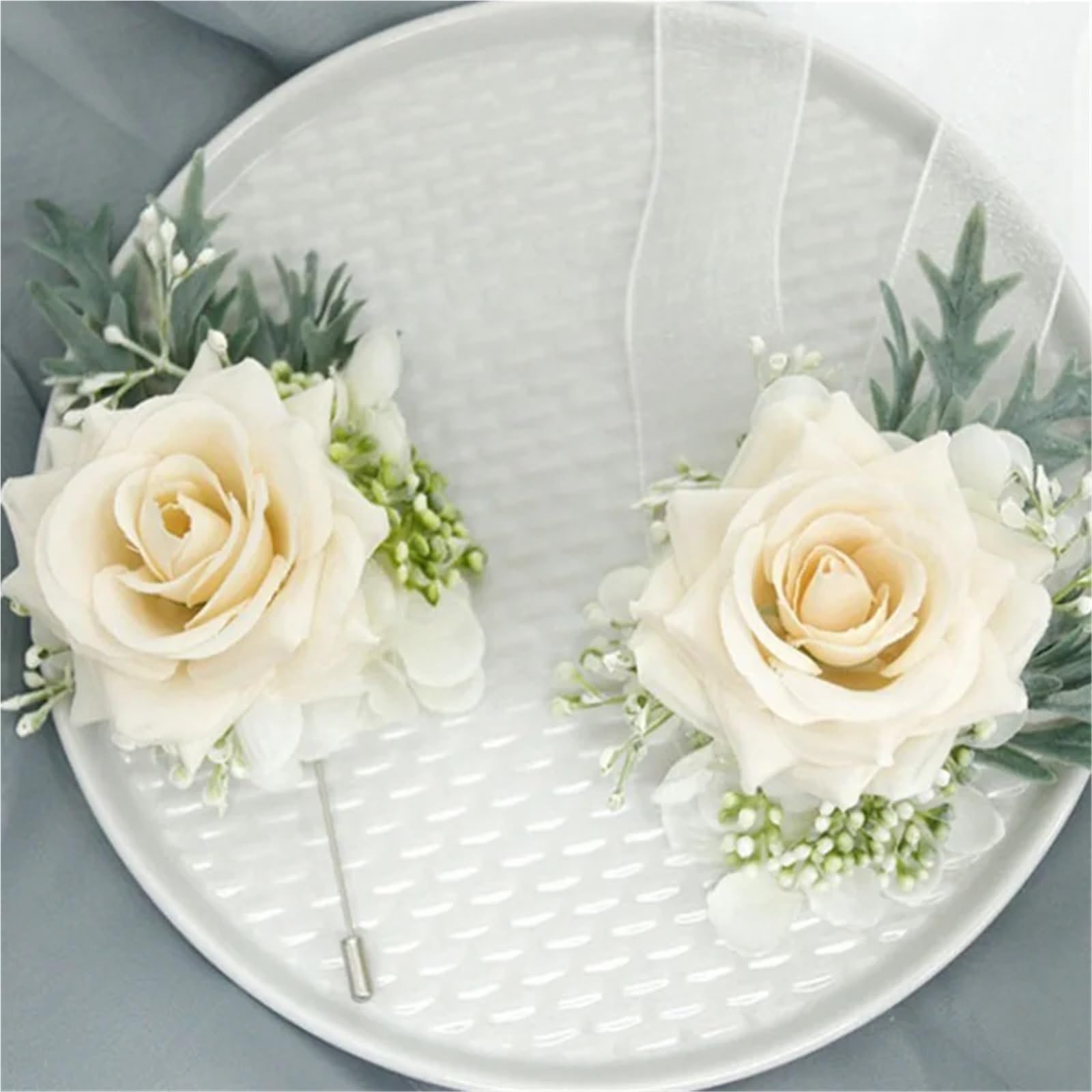 Ansteckblume Corsage und Boutonniere-Set, Rose, Hochzeit for Freund, Blume for Herrenanzug, Accessoires, Mann(1-6PCS Set)
