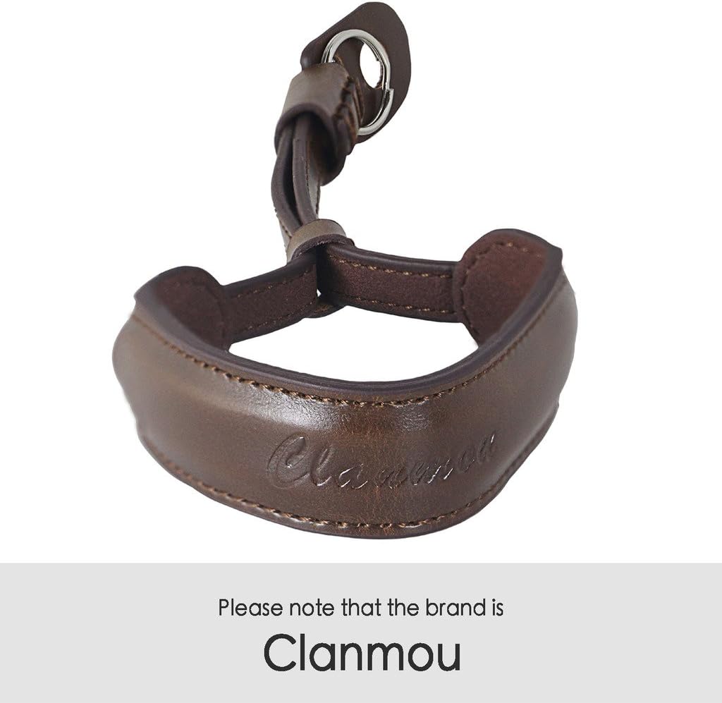 Clanmou A6300 A6500 RX100IV Camera Leather Hand Strap for Fujifilm X30 X100S Canon G5X G9X G7X Mark II Nikon J5 A900 Camcorder Camera Strap Dark Brown