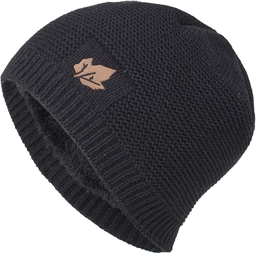Gorro térmico de invierno para hombre y mujer, unisex, cálido, suave, gorro de punto de gran tamaño con forro polar grueso, sombrero holgado para