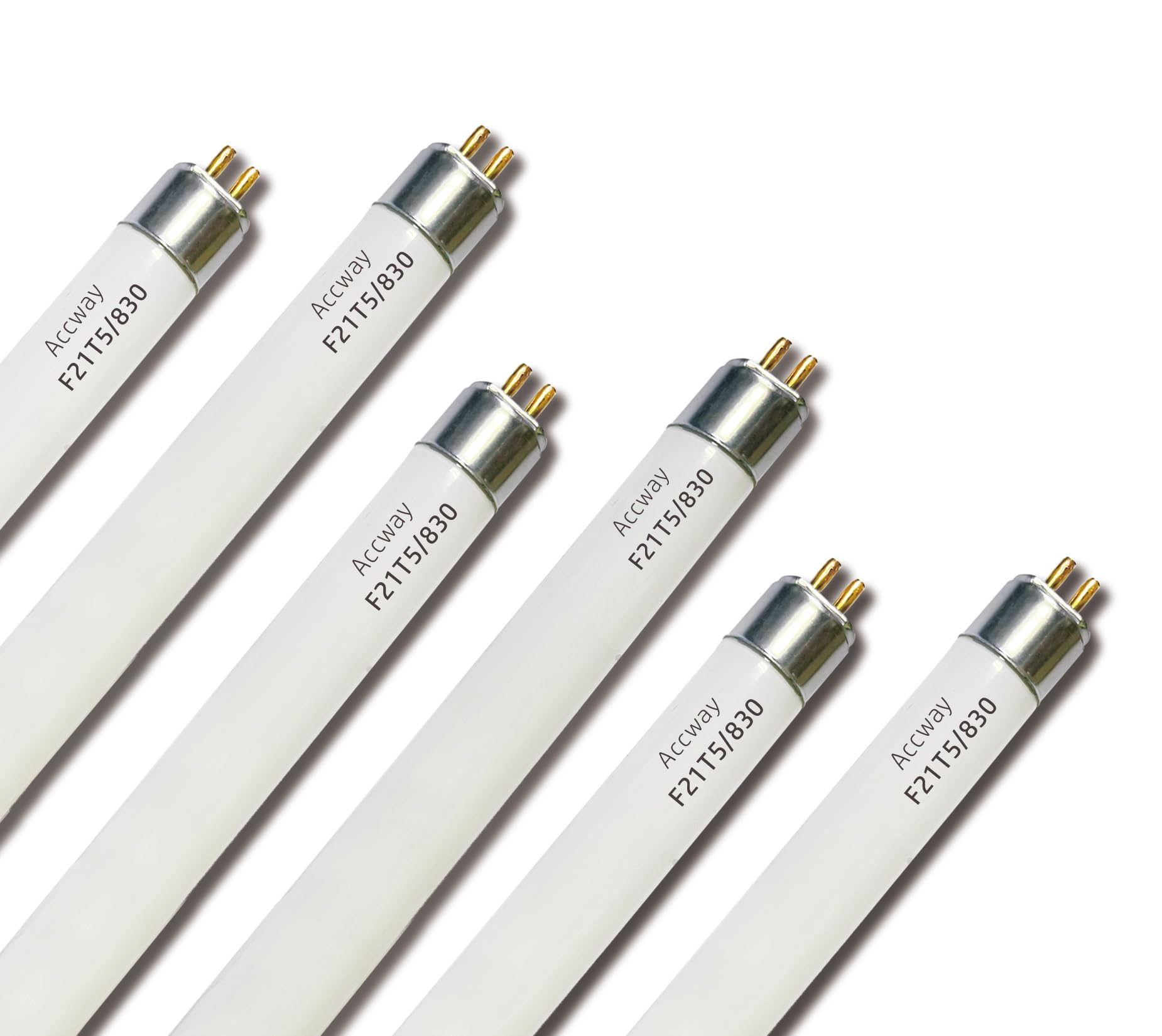 Accway 6pack F21T5/830 21Watt 34 inch Fluorescent Light Bulb, T5 3000K Soft White Linear Tube, F21T5/21W/830 Warm White Replacement for Under Counter