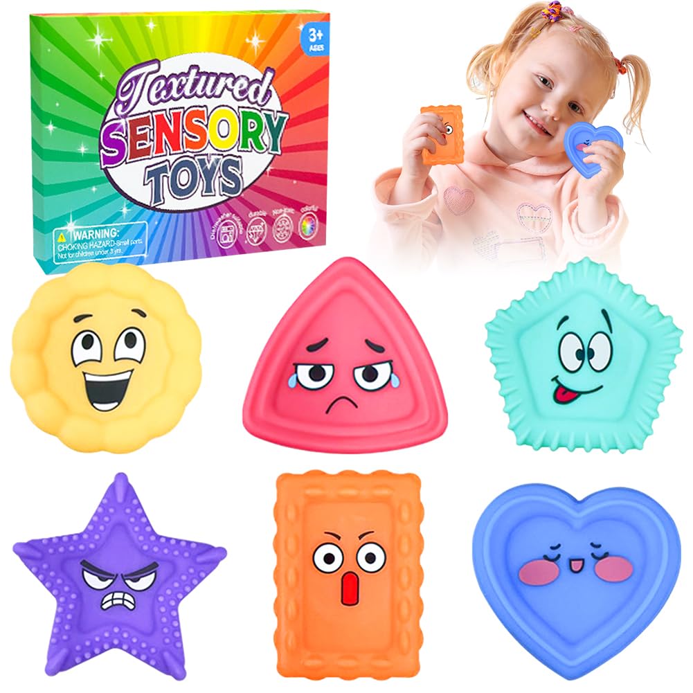 Toddler Sensory Toys, Kids Fidget Toy Set, Mini Sensory Worry Stones, Silicone Colorful Worry Stones for Home Office Classroom Travel Focus Calming and Comfort