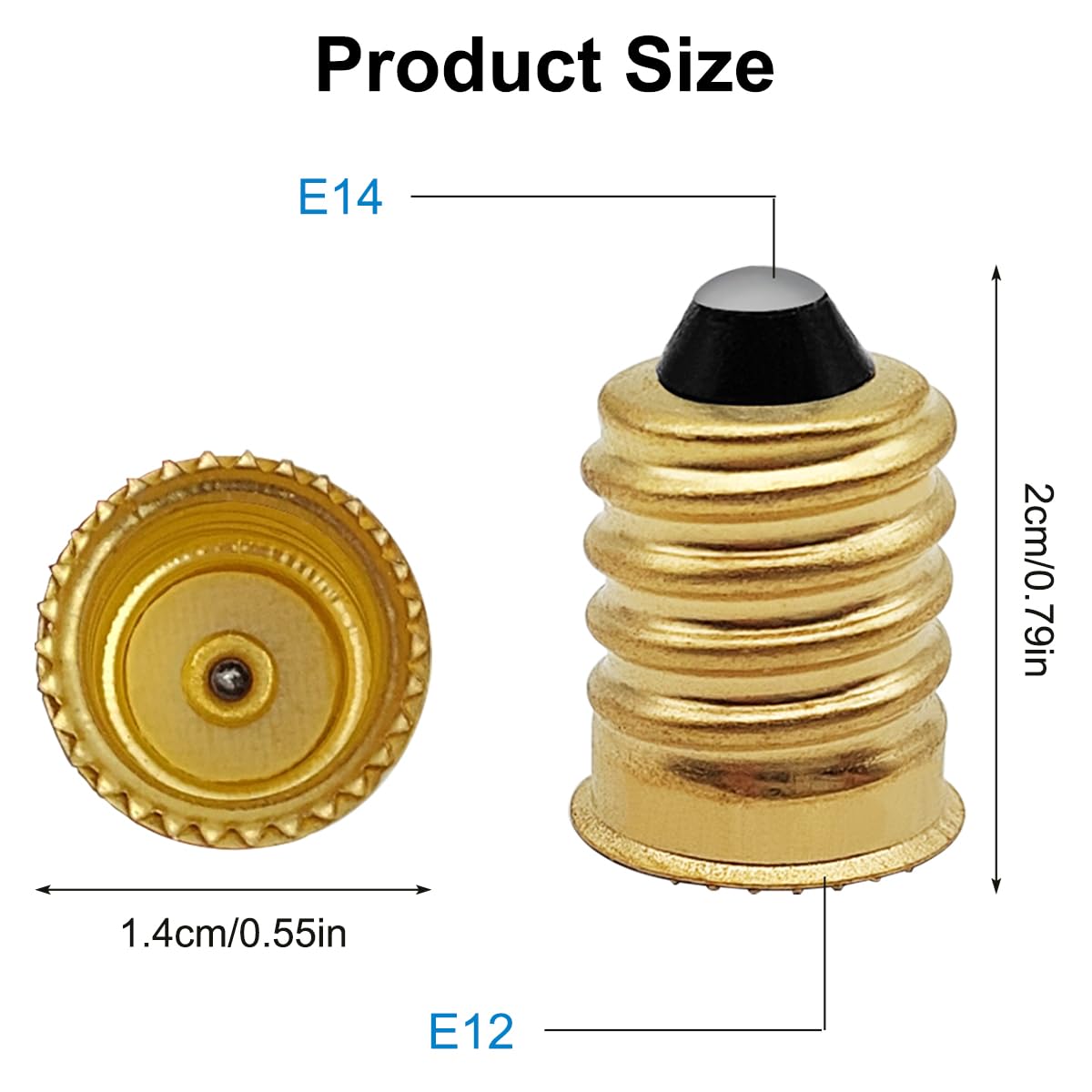 XYQMLY 10 Pack E14 to E12 Adapter Converter, E14 to E12 Lamp Base Adapter, Light Converter Socket Bulb Adapter - Image 2