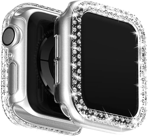 Miniatura 10 de Rc-Z Funda brillante para Apple Watch Series 6SE54 de 1.732 pulgadas, paquete de 12 protectores de diamantes dobles con diamantes de imitación,