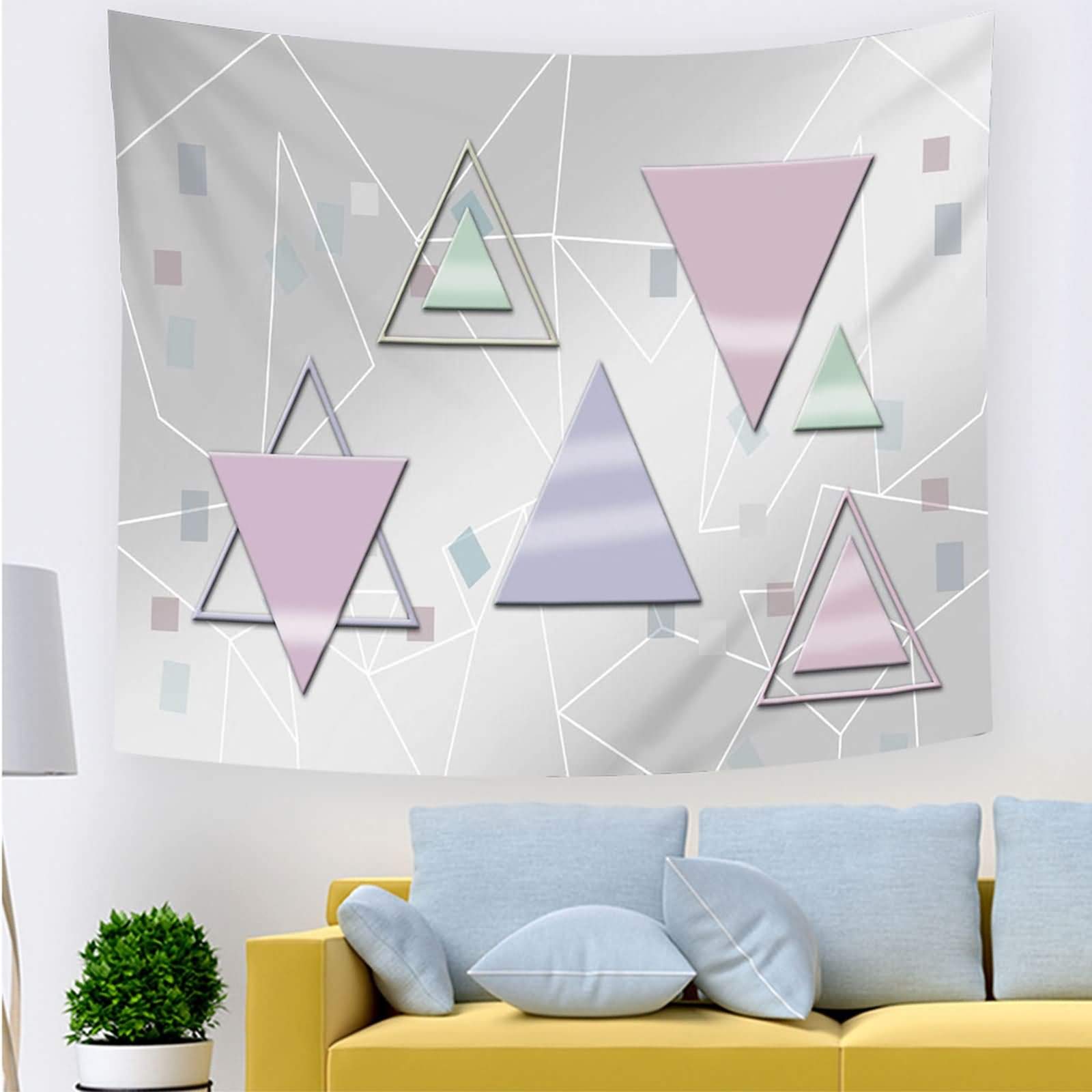 Bishilin Tapisserie makata na ścianę, wodoodporna, dywan ścienny do sypialni, trójkątny, kwadratowy, wzór 300 x 260 cm, dekoracja do sypialni, salonu