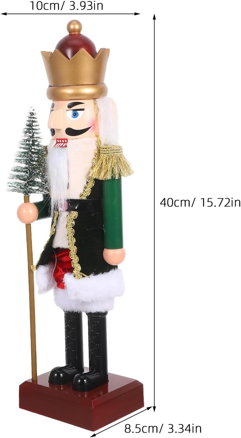 SEWACC Christmas Nutcracker Figurine with Lights and Music, Small Plastic Soldier Nutcracker for Holiday Mantel and Desktop Decorations
