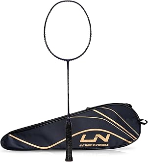 Li-Ning G - Force Superlite Max 10 Carbon Fibre Badminton Racket with Full Racket Cover | ltralite Carbon, Nano Power Frame & Precision Control Tech | 80 Grams | Maximum String Tension - 28lbs