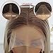 MACA BAKA Highlight Ash Blonde Lace Front Wig Long Straight Glueless Ombre Brown Mixed Blonde 13x4 Synthetic Lace Front Wigs for Women 150 Density 24 Inches