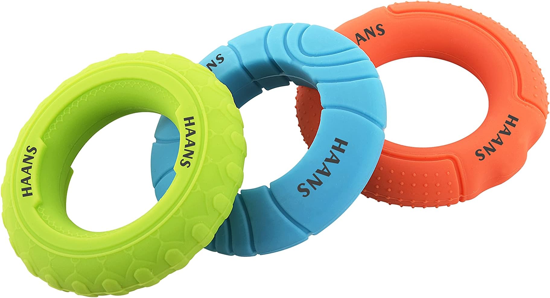 HAANS Silicone Hand Strenghtener Ring, Silicone Ring for Men & Women, Rubber Rings fit for Gym Sports, O Ring (Blue, Orange, Green)