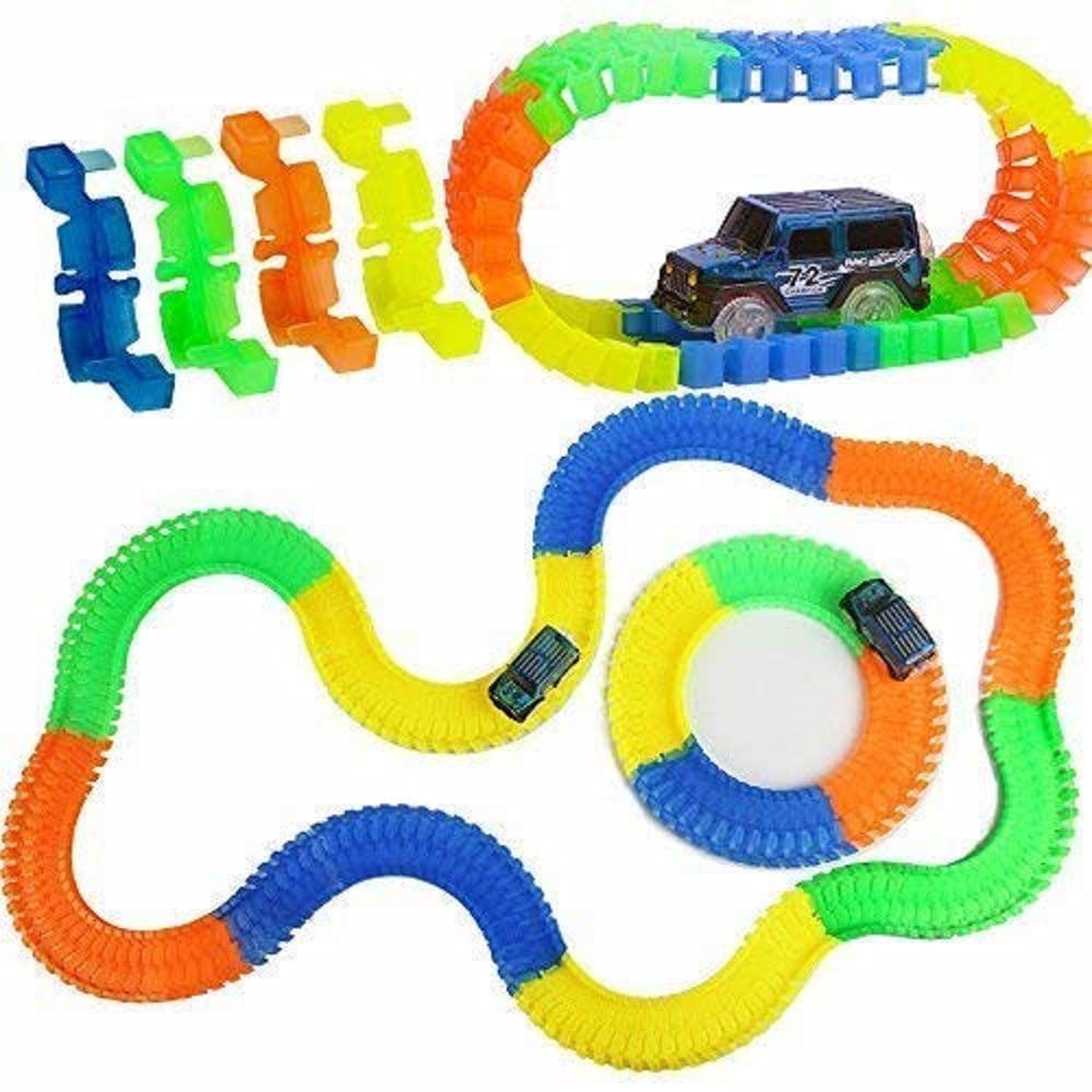 Prisma Collection Glow Lighting Racing Track for Kids, Led Glow Track Toy Playing Fun, Return Gifts for Boys and Girls Multi Color Pack of 1