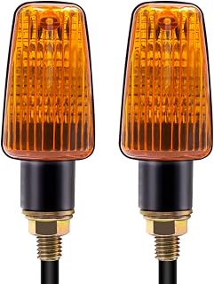 YnGia Universal Motorcycle Turn Signal Lights Amber, 12V Motorbike Indicator Signal Light for 10MM Bolt Motorcycle Bike Front & Back (Pack of 2)