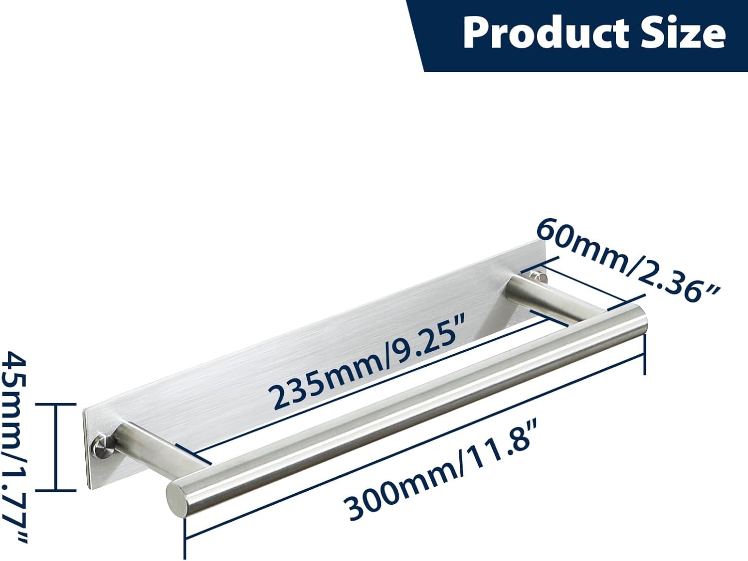 Alise Bath Towel Bars, 12 Inch Towel Hanger Towel Racks for Bathroom, SUS304 Stainless Steel Hand Towel Holder, Wall Mount with Self-Adhesive or Drilling, Nickel 12-Inch Brushed Nickel