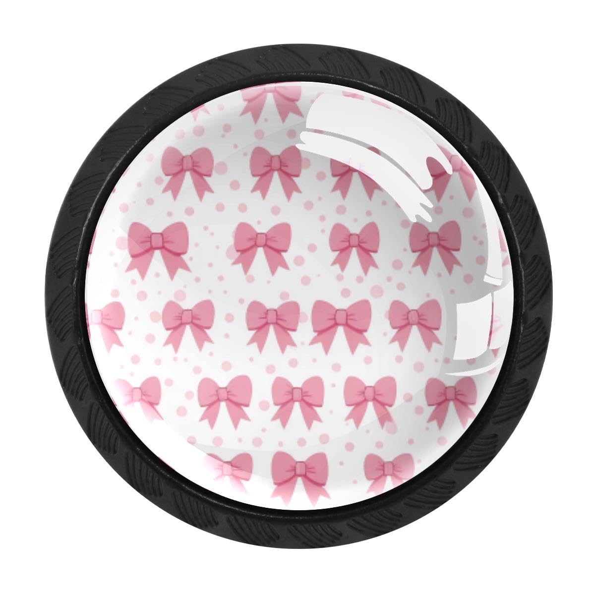 Heoeh Multi 6 4 Pcs Kitchen Cabinet Knobs, Polka Dots Bows Drawer Knobs Dresser Handles