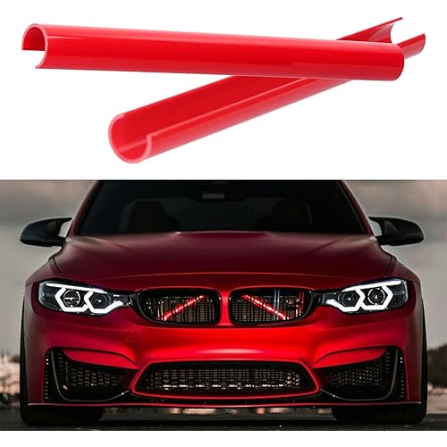 Red V Brace Covers for BMW 1 3 4 5 7 Series Accessories F20 F21 F22 F30 F31 F35 G11 G12 G14 G30 G31 320i 328i 330i 335i 535i Grill Insert Trims Front Cross Bar