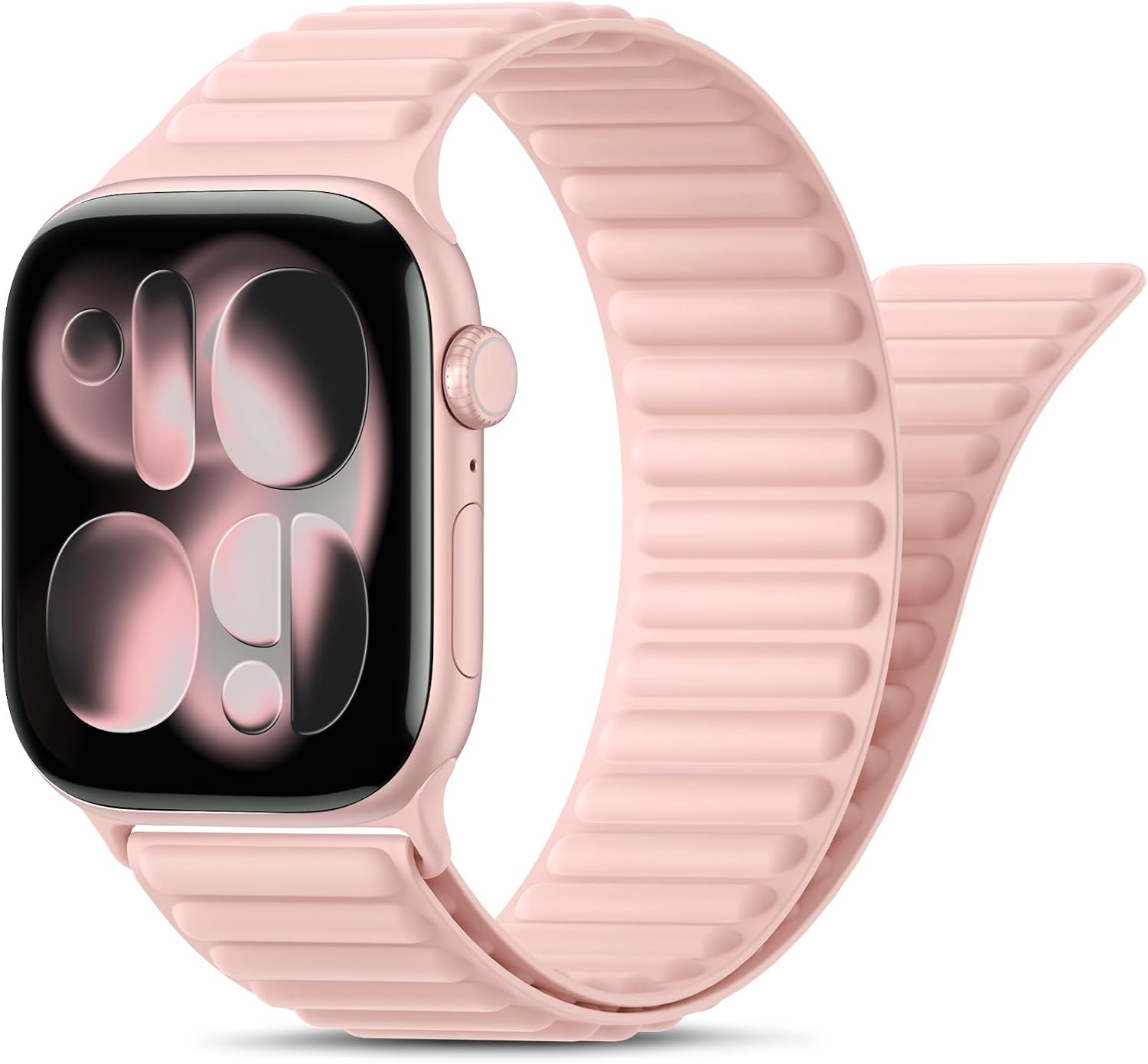 Magnetic Silicone Sport Loop Band Compatible with Apple Watch for Women Men