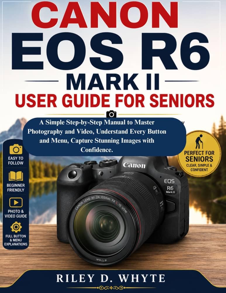 Guide Canon EOS R6 Mark II pour seniors : manuel photo et vidéo pas à pas en anglais